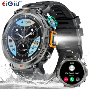 Bluetooth Call Smartwatch for Men with Flashlight