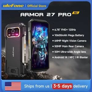 Pro 5G Rugged Phone  50MP Camera 64MP Night Smartphone Android 14