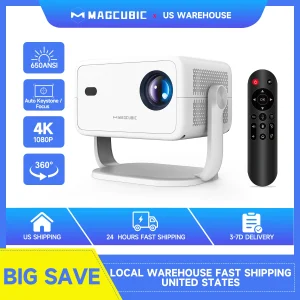 Projector Native 1080P Home Cinema Auto Focus Keystone Android 11 WiFi6 Portable Projector for Outdoor
